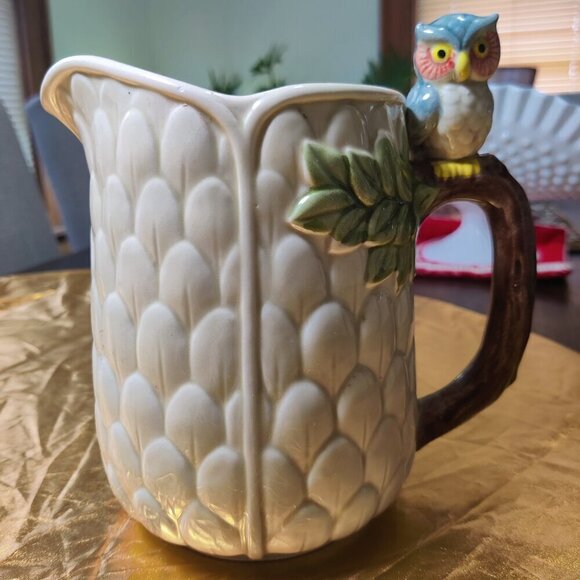 Owl on a Pot. Great conversation starter! Made in Japan & handpainted. - Picture 2 of 8